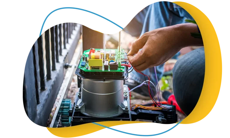 swing gate automation motor setting and machine display.